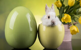 Fototapeta Zwierzęta - Rabbit, Bunny and easter eggs