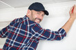 © auremar - happy contractor employee applying plaster on wall