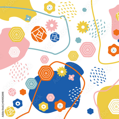 Fototapeta Kuchenna ポップ 花柄 イラスト カラフル 正方形ver2 Pop Nowoczesny Ogonek Fototapety Foteks Fototapeta Kuchenna ポップ 花柄 イラスト カラフル 正方形ver2 Pop Nowoczesny Ogonek Fototapety Foteks