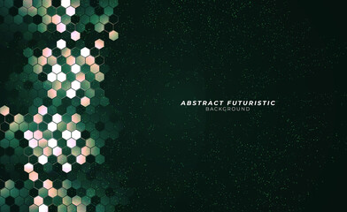 Wall Mural - Art hexagons technology background. Abstract Hi-tech communication concept futuristic digital innovation. Vector background.