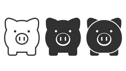 Sticker - Piggy bank icon isolated on white background. Vector illustration.