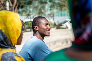 Group of the young black African people