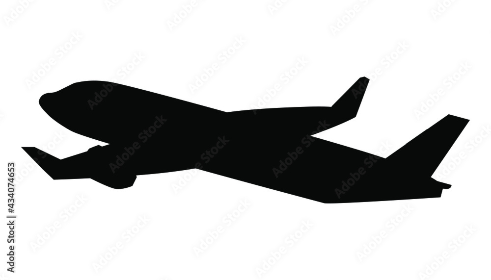 Airplane silhouette isolated on white background. vector with png ...