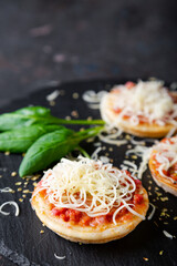 Canvas Print - Mini pizzas with sausages and cheese