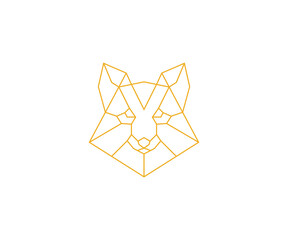 Wall Mural - Geometric Line Art Style of Fox logo design vector illustration