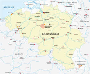 Wall Mural - vector map of belgium with main cities 