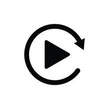 Replay Icon Vector Play Sign