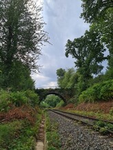 Train Tracks Over A Bridge