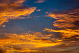 Fototapeta Zachód słońca - Orange sky light warm of the sun adds a beautiful glow