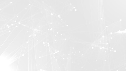 Wall Mural - abstract white gray polygon tech network with connect technology background. abstract dots and lines