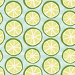 Green lime fruit vector seamless pattern for juice packaging, label background or summer fabric print.