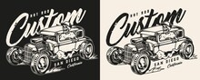 Custom Car Vintage Monochrome Print