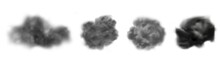 Ash Clouds. Gray Realistic Smoke, Isolated Explosion Cloud Vector Collection