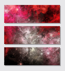 Wall Mural - Space Abstract Galaxy Banners set. Vector design.