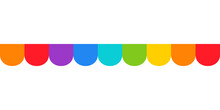 Rainbow Scallop Border Image. Clipart Image