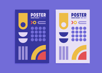 Wall Mural - poster designs with abstract modernism shapes and geometric pattern graphics