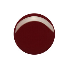 Blot of dark red circle shaped nail polish isolated on white