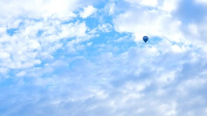 Wall Mural - hot air balloon in blue sky with white clouds.hot air balloon flights