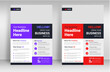 © Neelrong - Corporate business flyer template design set with red and purple color. marketing, business proposal, promotion, advertise, publication, cover page. digital marketing agency flyer design.