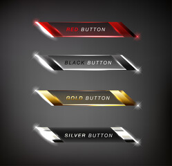 Wall Mural - SET Button square web glossy Red and black