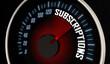 © iQoncept - Subscriptions Speedometer Renewing Sales Repeat Business Model 3d Illustration