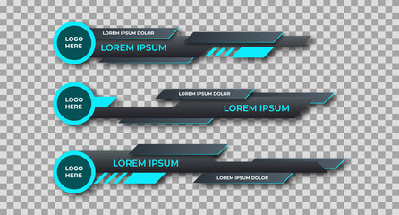 Wall Mural - Three geometric lower third banners set design. Modern geometric lower third banner template design. Colorful lower thirds set template vector. Modern, simple, clean design style