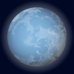 Wall Mural - full blue moon with radiance