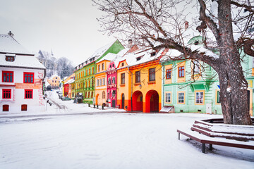 Fototapete - Sighisoara - Transylvania, winter in Romania