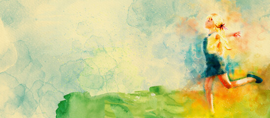 joy. watercolor concept background