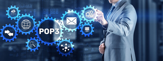 Wall Mural - pop3 protocol. it technology internet concept