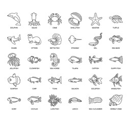 Set of animal thin line and pixel perfect icons for any web and app project.