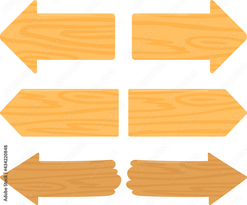 Obraz W Ramie 矢印型の木製看板のイラストセット Znak Strzalka Drewno Fototapety Foteks