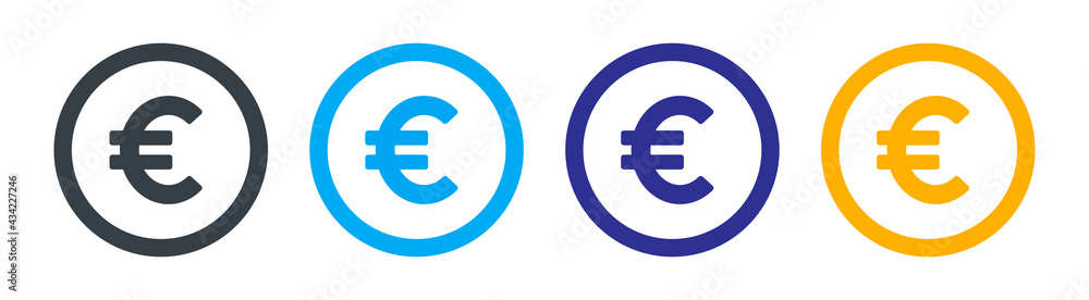 Money euro icon. Vector illustration - obrazy, fototapety, plakaty 