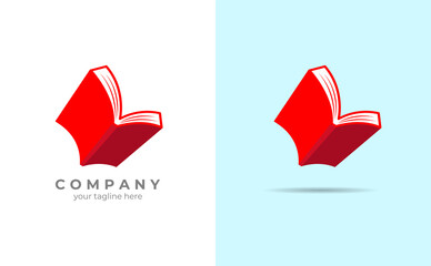 the letter L logo forms an illustration of a book. Good for logos in education or other fields. Vector Illustration EPS 10.