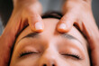 © Microgen - CST therapist Massaging Woman’s Head. Craniosacral Therapy Massage.