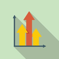 Poster - Colorful graph chart icon, flat style