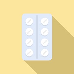 Canvas Print - Blister pills icon, flat style