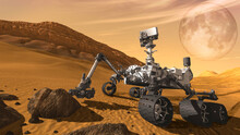 Mars Rovers Landed.Elements Of This Image Furnished By NASA 3D Illustration....