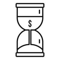 Compensation hourglass icon, outline style