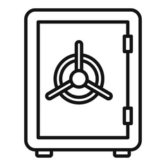 Poster - Home money safe icon, outline style