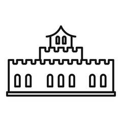 Sticker - Castle sightseeing icon, outline style