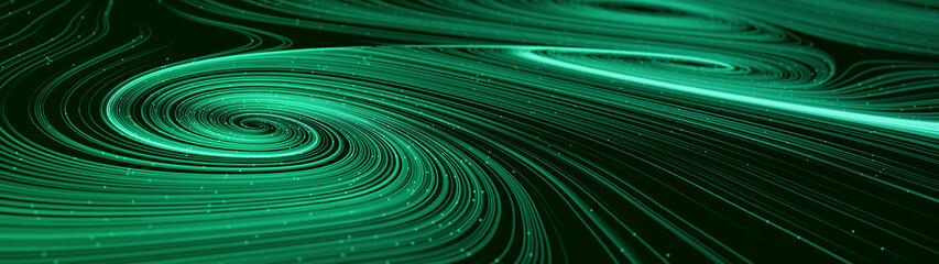 Wall Mural - abstract modern ultra wide background with smooth swirl lines creating vortex structures in a comple