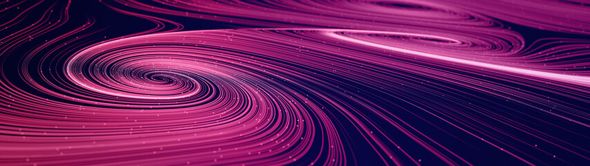 Wall Mural - abstract modern ultra wide background with smooth swirl lines creating vortex structures in a comple