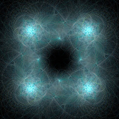 Wall Mural - abstract blue fractal pattern