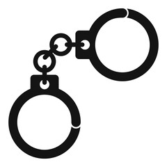 Sticker - Handcuffs icon, simple style