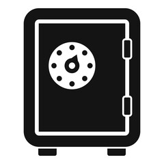 Sticker - Security service money safe icon, simple style