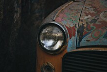 Close-up Of Abandoned Car