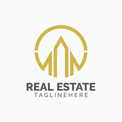 Logo template real estate, apartment, condo, house, rental, business. brand, branding, logotype, company, corporate, identity. Clean, modern and elegant style design