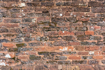 Canvas Print - Unique vintage brick wall background, texture in natural colors.