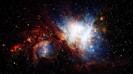 Wall Mural - seamless loop space flight into orion nebula diffuse nebula situated in the milky way. 4k 3d renderi